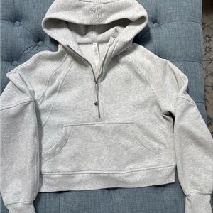 Lululemon Light Gray Scuba Hooded Half-zip Sweatshirt